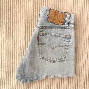 Vintage Levi's 501 High Rise Denim Shorts Made in the US size 27